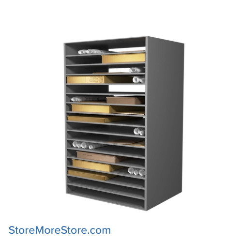 Shelving for Works on Paper, 48" W x 30" D x 76" H, Solid Door, Key Lock